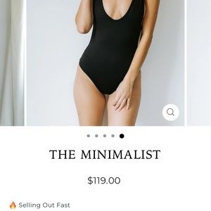 Londre black minimalist one piece swimsuit- new never worn